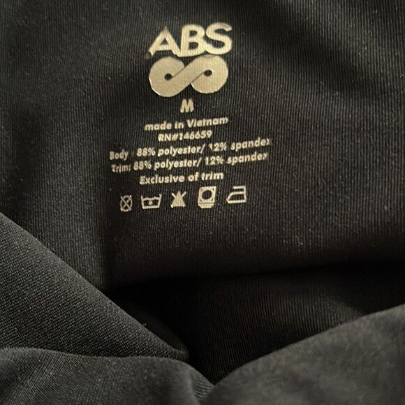 ABS black/gray/white subtle print high waisted leggings. Medium. - Picture 6 of 7